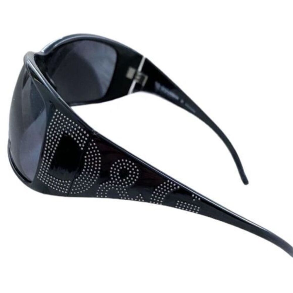 D&G Dolce and Gabbana Vintage Y2K Black 8009 "Studded" Rectangle Sunglasses